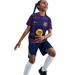 NIKE JR BARCELONA 25-26 PRE-MATCH JERSEY DEEP ROYAL/MIDWEST GOLD