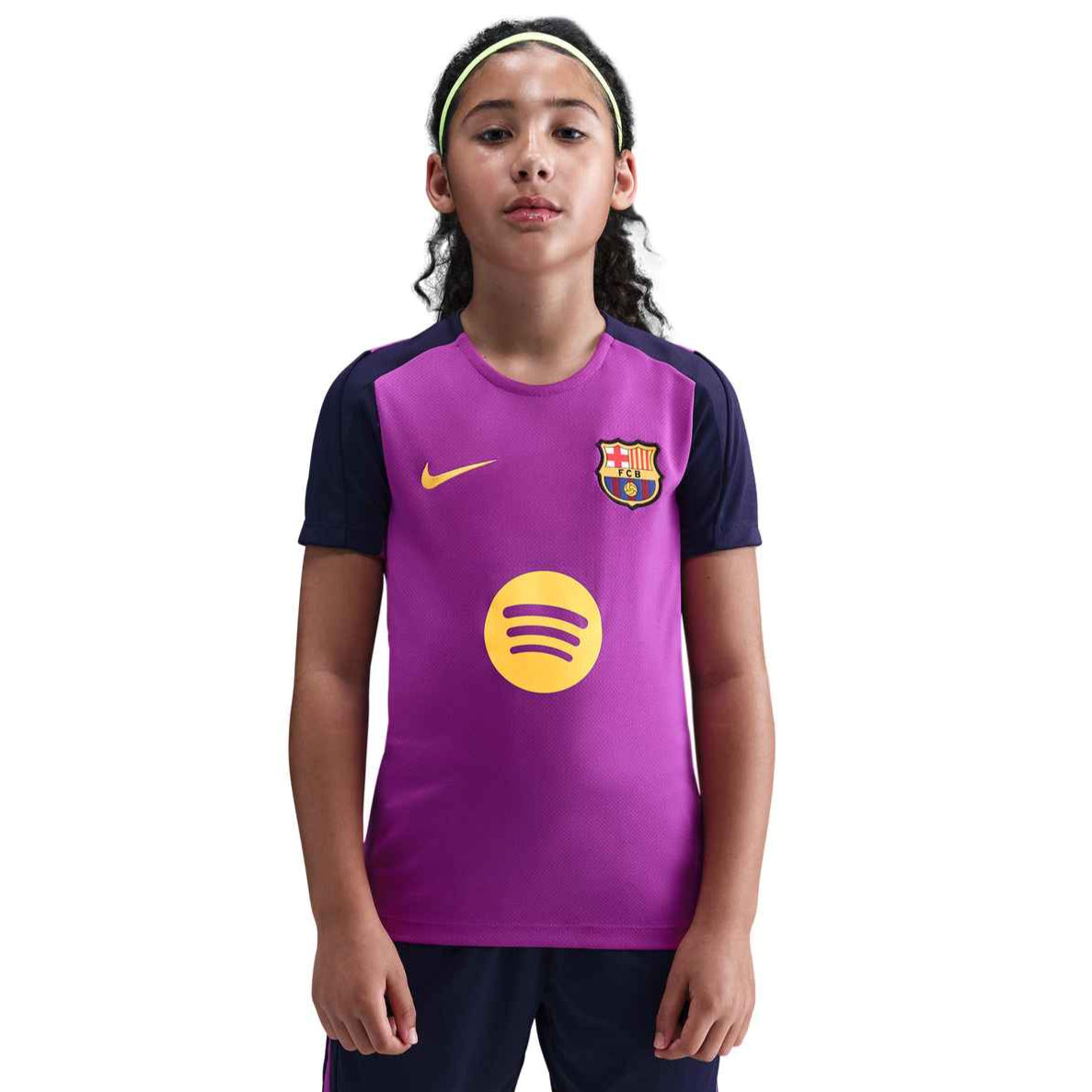 NIKE JR BARCELONA 25-26 STRIKE SS TOP VIVID PURPLE/MIDWEST GOLD