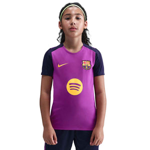 NIKE JR BARCELONA 25-26 STRIKE SS TOP VIVID PURPLE/MIDWEST GOLD