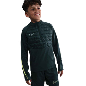 NIKE JR THERMA-FIT DRILL TOP SEAWEED/LIMELIGHT