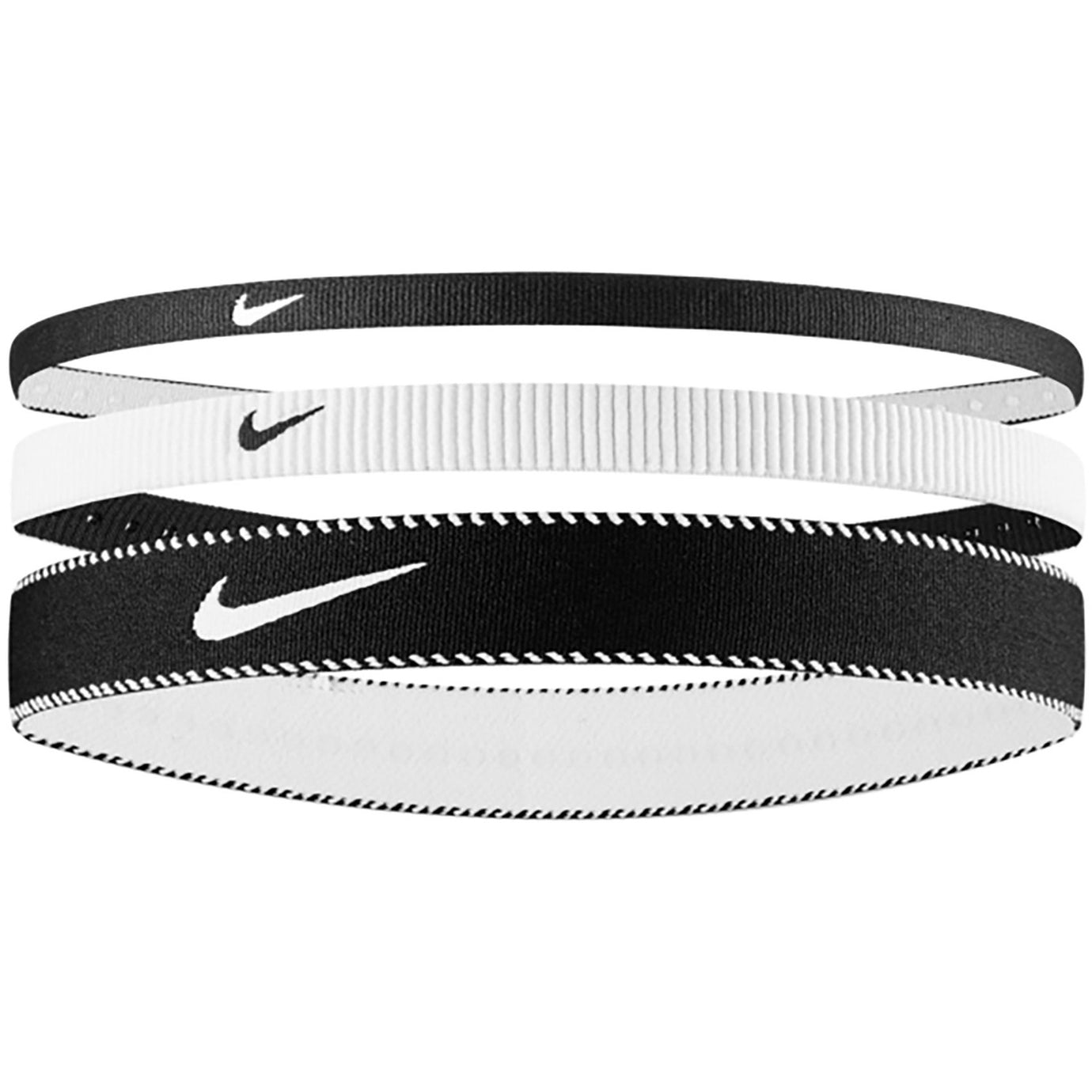 NIKE FLEX CLASSIC MIXED WIDTH HEADBANDS BLACK/WHITE