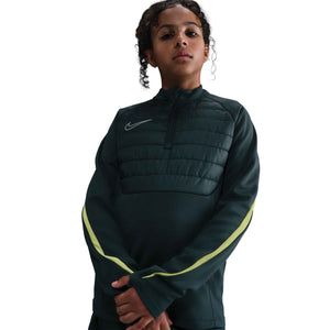 NIKE JR THERMA-FIT DRILL TOP SEAWEED/LIMELIGHT