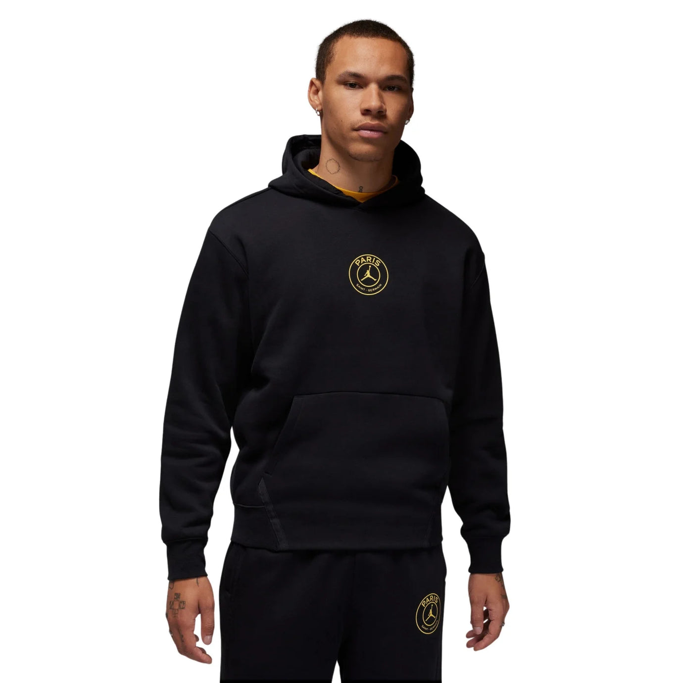 NIKE PSG 23-24 FLEECE HOODIE BLACK/CARGO KHAKI