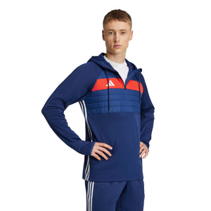 ADI TIRO 25 ESSENTIALS WINTER TOP TEAM NAVY BLUE/RED