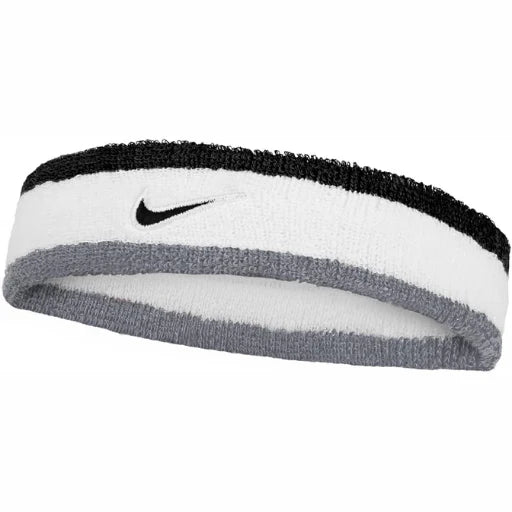 NIKE SWOOSH HEADBAND WHITE/GREY/BLACK