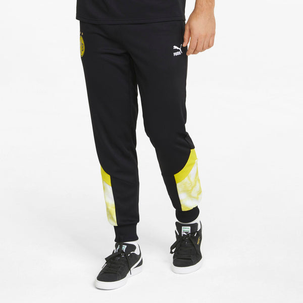 PUMA DORTMUND 22 ICONIC MCS MESH TRACK PANT BLACK/YELLOW