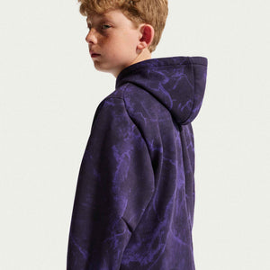 NIKE JR BARCELONA 26-27 FLEECE HOODIE BLACK/METALLIC GOLD