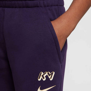NIKE JR MBAPPE CLUB FLEECE PANT GRAND PURPLE/IVORY