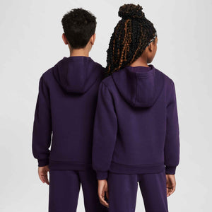 NIKE JR MBAPPE CLUB FLEECE HOODY GRAND PURPLE/IVORY