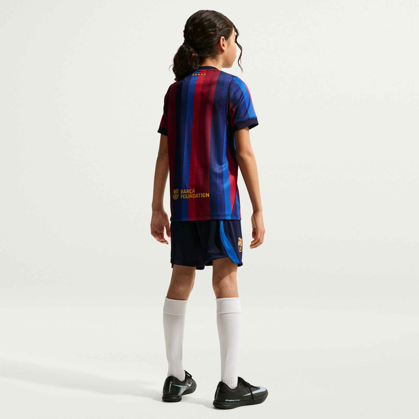 NIKE JR BARCELONA 26-27 HOME SHORT BLACKENED BLUE/MINERAL YELLOW