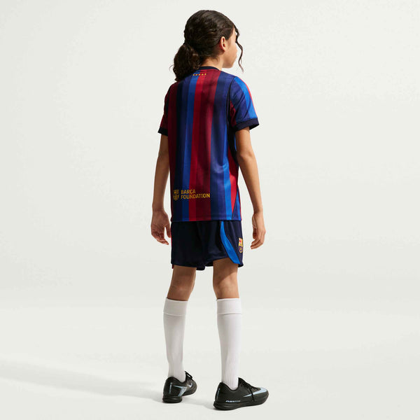 NIKE JR BARCELONA 26-27 HOME SHORT BLACKENED BLUE/MINERAL YELLOW