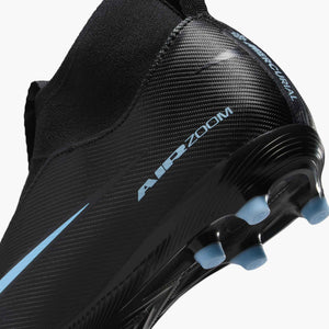 NIKE JR ZM SUPERFLY 10 ACADEMY FG BLACK/ICE BLUE