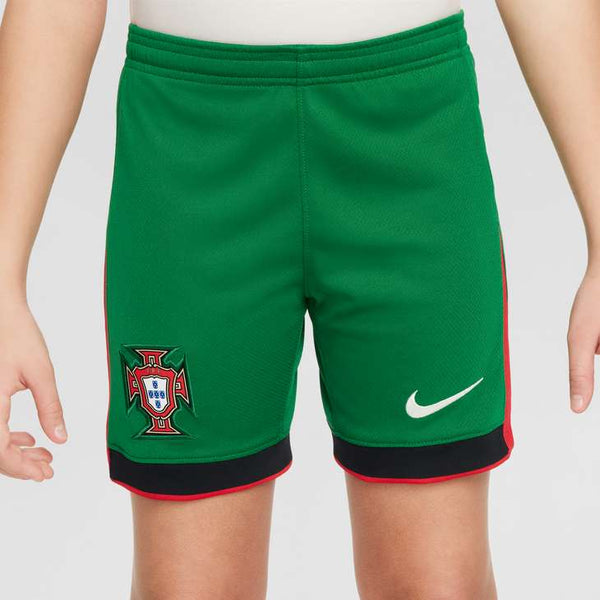 NIKE JR PORTUGAL EURO2024 HOME SHORT PINE GREEN