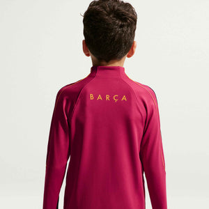 NIKE JR BARCELONA 26-27 STRIKE DRILL TOP NOBLE RED/MINERAL YELLOW