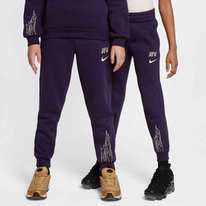 NIKE JR MBAPPE CLUB FLEECE PANT GRAND PURPLE/IVORY