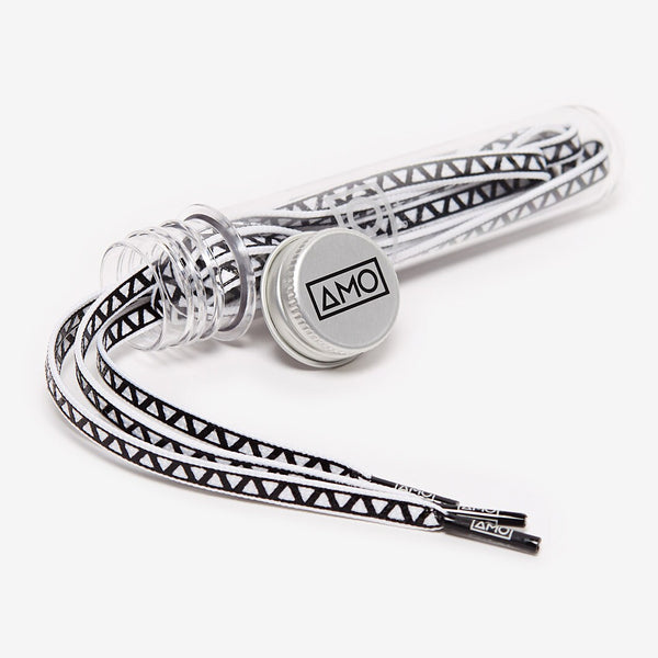AMO GRIP LACES WHITE/BLACK 130cm