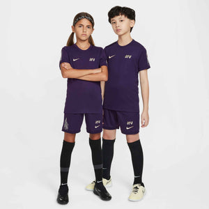 NIKE JR MBAPPE DRI-FIT SHORT GRAND PURPLE/IVORY