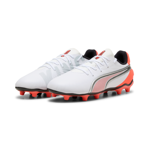 PUMA JR KING MATCH FG WHITE/GLOWING RED