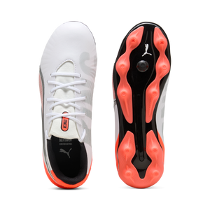 PUMA JR KING MATCH FG WHITE/GLOWING RED