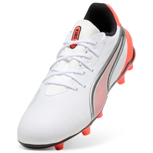 PUMA JR KING MATCH FG WHITE/GLOWING RED