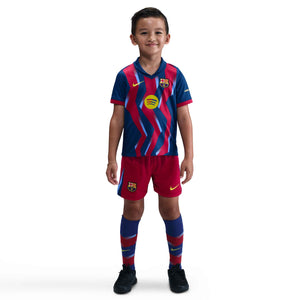 NIKE JR BARCELONA 25-26 FOURTH LB KIT GYM BLUE/SALSA RED