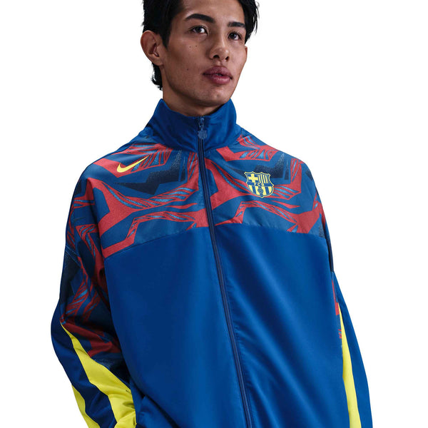 NIKE BARCELONA 25-26 WOVEN JACKET GYM BLUE/OPTI YELLOW