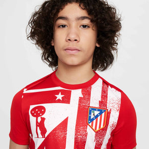 NIKE JR ATLETICO 25-26 PRE-MATCH JERSEY SPORT RED/WHITE