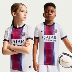 NIKE JR PSG 26-27 AWAY JERSEY WHITE/COLLEGE NAVY