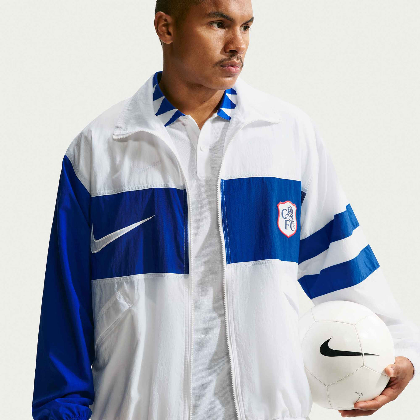 NIKE CHELSEA 26-27 REPEL TRACK JACKET WHITE/RUSH BLUE