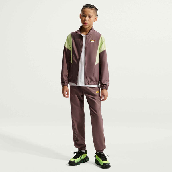 NIKE JR MBAPPE WOVEN TRACKSUIT PLUM ECLIPSE
