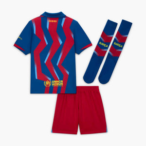 NIKE JR BARCELONA 25-26 FOURTH LB KIT GYM BLUE/SALSA RED
