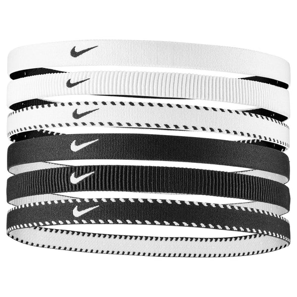 NIKE FLEX CLASSIC HEADBANDS 6PK WHITE/BLACK