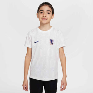 NIKE JR CHELSEA 25-26 PRE-MATCH JERSEY WHITE/PURE PLATINUM
