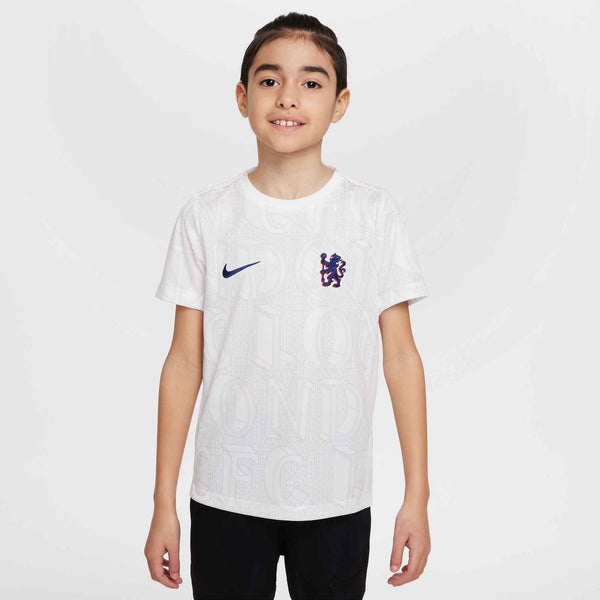 NIKE JR CHELSEA 25-26 PRE-MATCH JERSEY WHITE/PURE PLATINUM