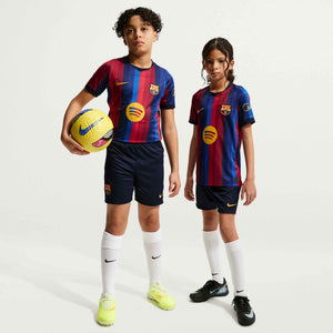 NIKE JR BARCELONA 26-27 HOME SHORT BLACKENED BLUE/MINERAL YELLOW