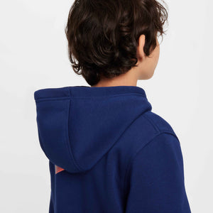 NIKE JR CR7 CLUB FLEECE HOODIE BLUE VOID/METALLIC GOLD