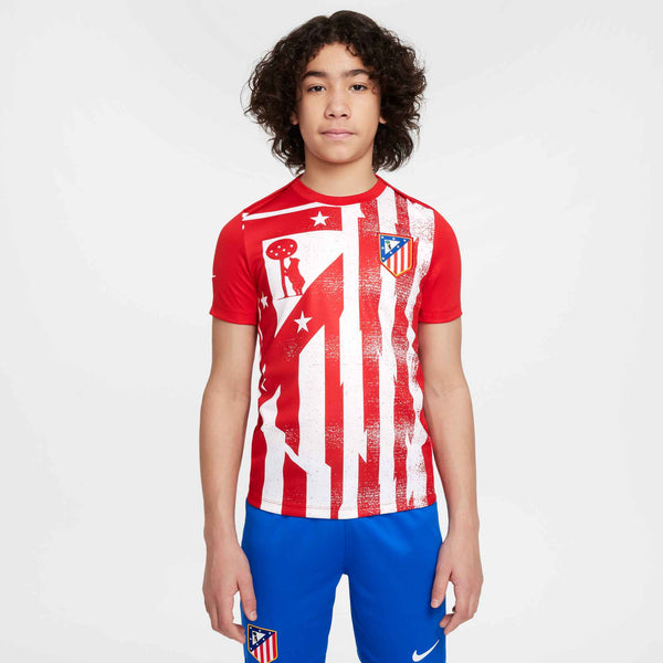 NIKE JR ATLETICO 25-26 PRE-MATCH JERSEY SPORT RED/WHITE