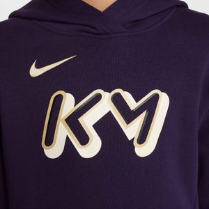NIKE JR MBAPPE CLUB FLEECE HOODY GRAND PURPLE/IVORY
