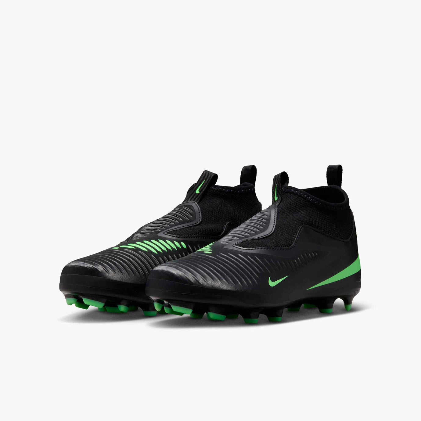 NIKE JR PHANTOM 6 HIGH ACADEMY FG BLACK/ILLUSION GREEN