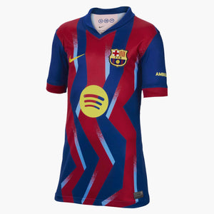 NIKE JR BARCELONA 25-26 FOURTH JERSEY GYM BLUE/SALSA RED