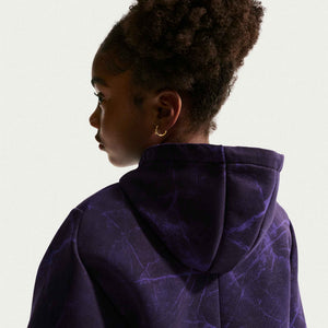 NIKE JR BARCELONA 26-27 FLEECE HOODIE BLACK/METALLIC GOLD