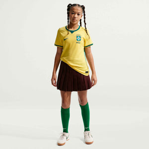 NIKE JR BRAZIL WC26 HOME JERSEY CANARY/LIGHT MENTA