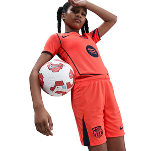 NIKE JR BARCELONA 25-26 THIRD SHORT MANGO/MIDNIGHT NAVY