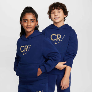 NIKE JR CR7 CLUB FLEECE HOODIE BLUE VOID/METALLIC GOLD