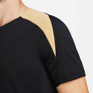 NIKE DRI-FIT STRIKE SS TOP BLACK/JERSEY GOLD/METALL