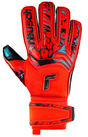 REUSCH ATTRAKT GOLD ROLL FINGER BRIGHT RED/BLACK