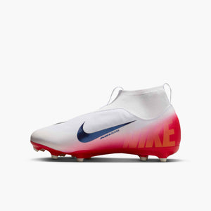 NIKE JR ZM SUPERFLY 10 ACADEMY FG LV8 UNIVERSITY RED/DARK OBSIDIAN