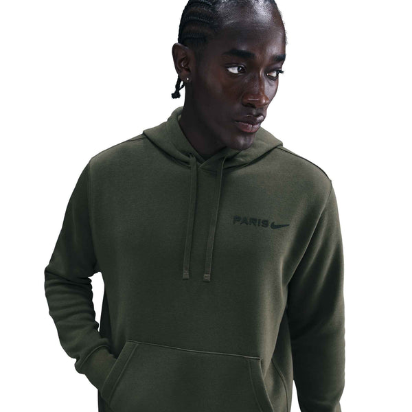 NIKE PSG 25-26 CLUB FLEECE HOODY CARGO KHAKI/BLACK