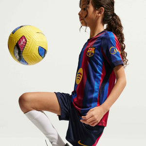 NIKE JR BARCELONA 26-27 HOME SHORT BLACKENED BLUE/MINERAL YELLOW