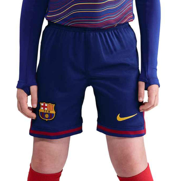 NIKE JR BARCELONA 25-26 HOME SHORT DEEP ROYAL/NOBLE RED
